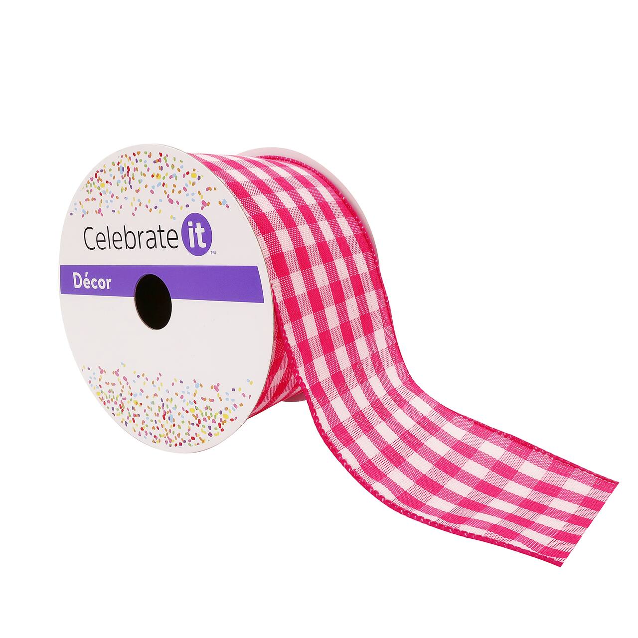 12 Pack: 2.5" x 8.3yd. Gingham Wired Ribbon by Celebrate It™
